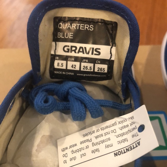 Gravis quarter blue shoes (unisex) size 8.5 - Picture 4 of 6
